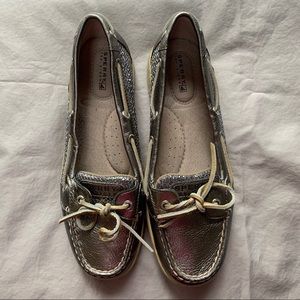 Sperry Top Sider Silver Deck Shoes